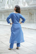 Blue Embroidered Straight Kurta Set