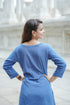 Blue Embroidered Straight Kurta Set