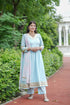 Sky Blue Gota Work Anarkali Set with Dupatta