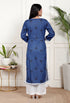 Blue Cotton Kurta with Lace