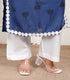 Blue Cotton Kurta with Lace