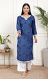 Blue Cotton Kurta with Lace