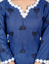 Blue Cotton Kurta with Lace