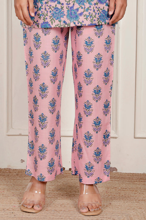 Pastel Floral Relaxed Fit Cotton Co-ord Set